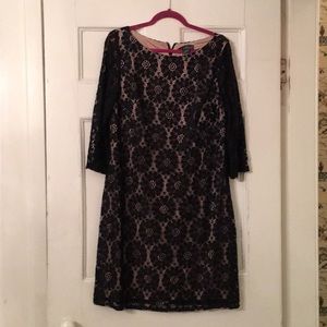 Black lace overlay dress